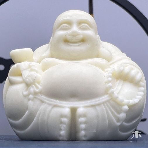 更新:79769490-99 象牙果風水擺設佛像笑佛高度4.5 cm decoration Buddha #pdc 641330