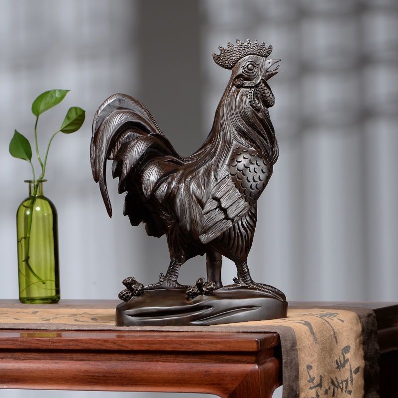 更新:79769490-99 木質風水擺設佛像金雞大公雞高度10cm decoration Buddha #pdc 641330