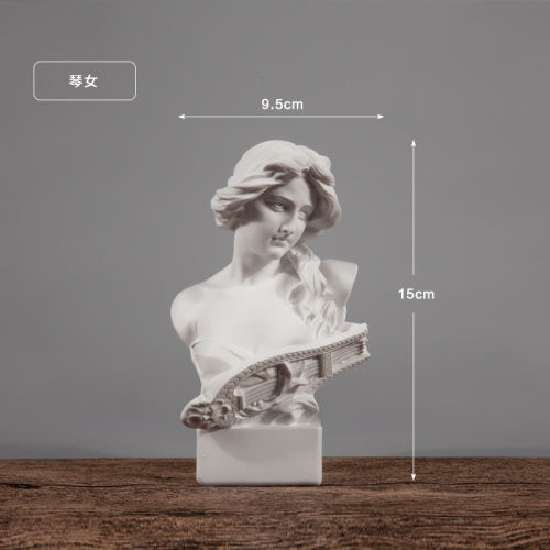 更新:79769486-99 仿石膏風水擺設佛像人像琴女 decoration plaster statue #pdc 641517