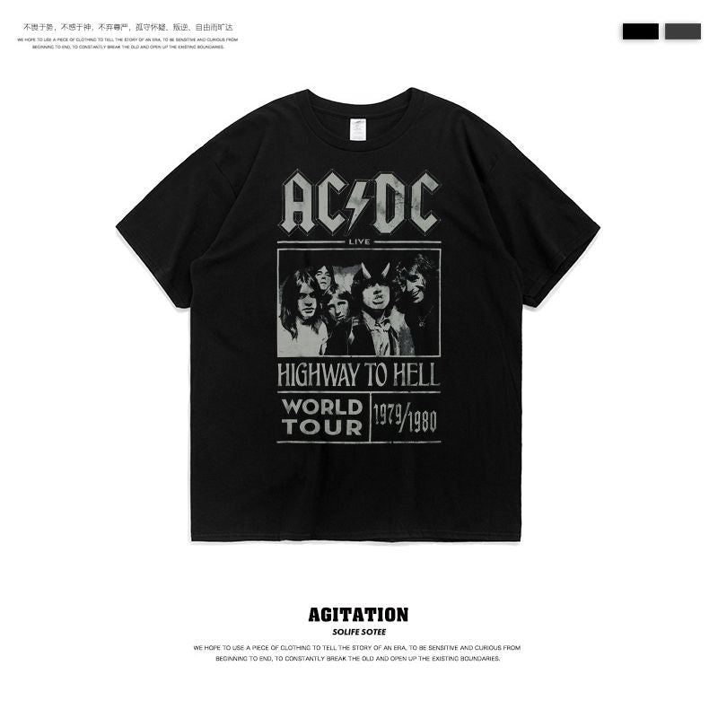 更新:79769498-99 (2pc/2件) 成人搖滾rock and roll acdc tee #PDC 960800