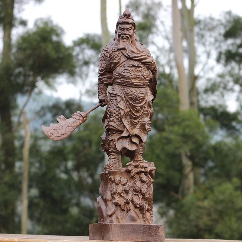 更新:79769498-94 木質風水擺設佛像關公高度15 cm Buddha decoration #pdc 741522