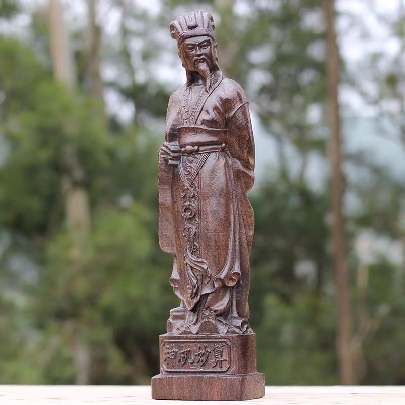 更新:79769498-94 木質風水擺設佛像諸葛亮神機妙算高度15 cm Buddha decoration #pdc 741522