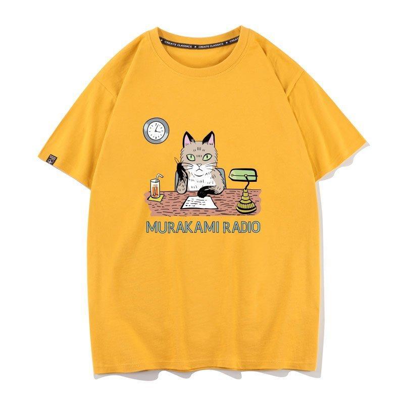 更新:79769496-98 (2pc/2件) 成人村上春樹貓貓 tee #PDC 870756