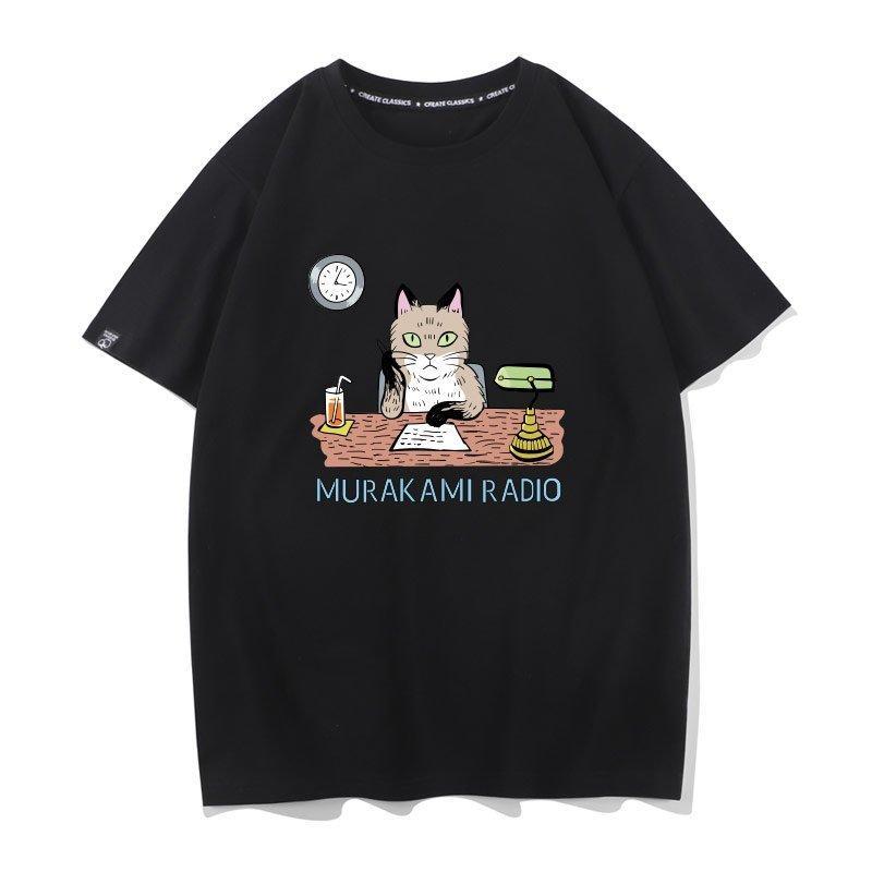更新:79769496-98 (2pc/2件) 成人村上春樹貓貓 tee #PDC 870756