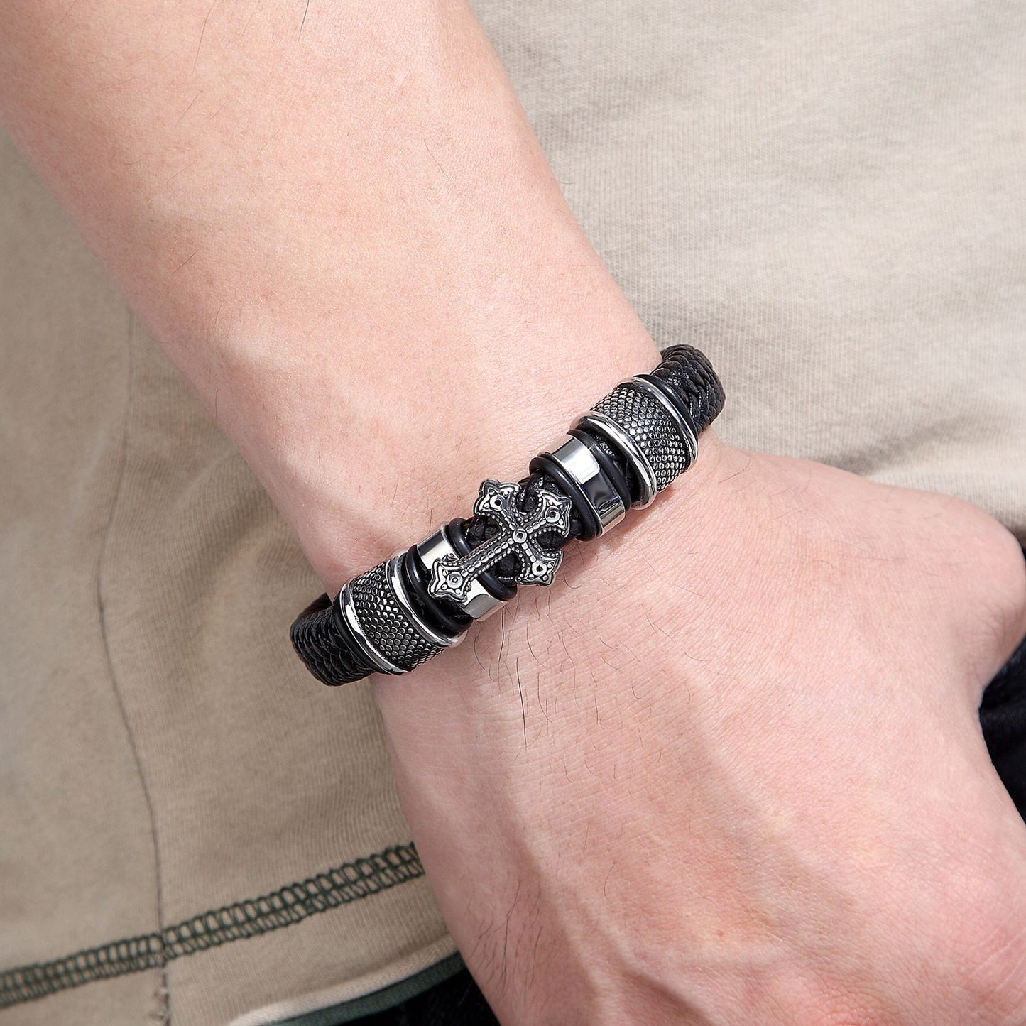 更新:79769495-98 (2pc/2件) 手鈪手鏈手鐲十字架 cross bracelet #pdc 750800