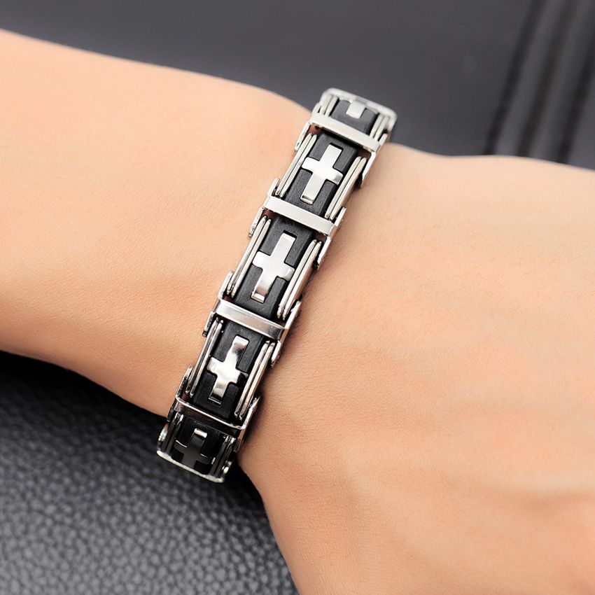 更新:79769495-98 (2pc/2件) 手鈪手鏈手鐲十字架 cross bracelet #pdc 750800