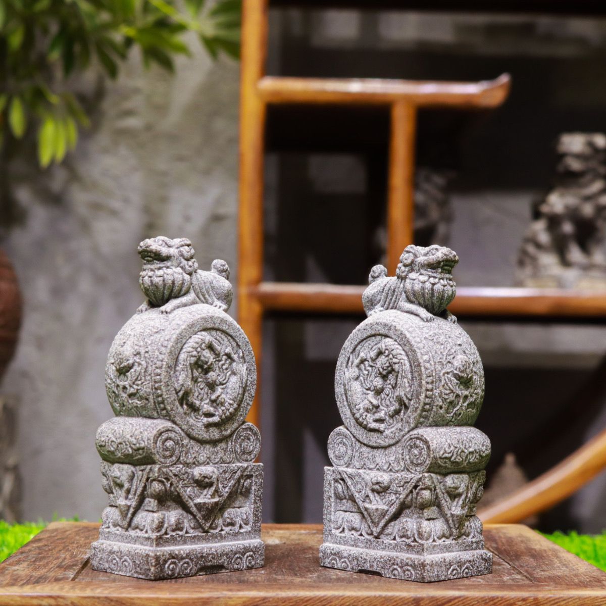 更新:79769494-96 石質家居風水擺設獅子一對套裝 lion decoration #pdc 941446