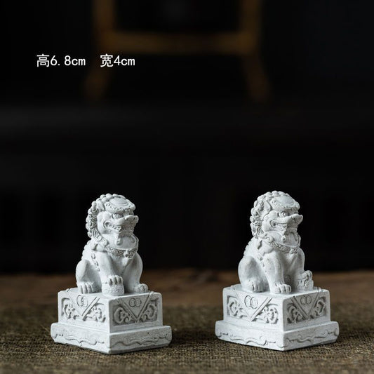 更新:79769494-96 石質家居風水擺設獅子一對套裝 lion decoration #pdc 941446