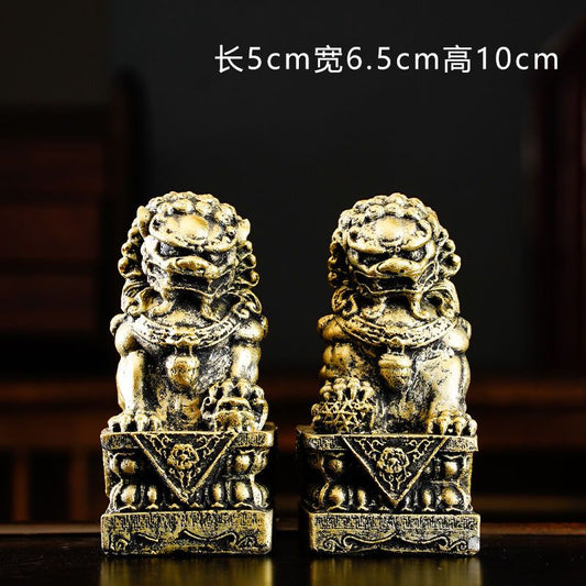 更新:79769494-96 石質家居風水擺設獅子一對套裝 lion decoration #pdc 941446