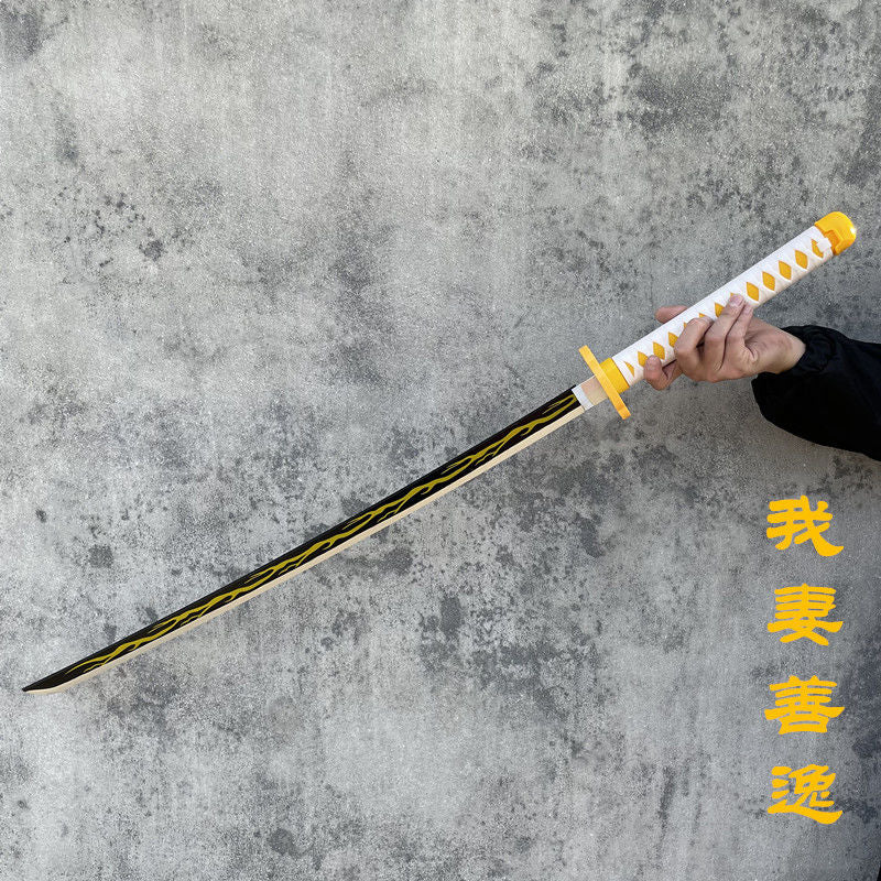 更新:79769492-99 (2pc/2件) 木製武士刀擺設鬼滅之刃demon slayer wooden sword decoration #pdc 880724