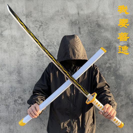 更新:79769492-99 (2pc/2件) 木製武士刀擺設鬼滅之刃demon slayer wooden sword decoration #pdc 880724