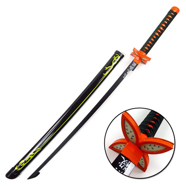 更新:79769492-99 (2pc/2件) 木製武士刀擺設鬼滅之刃demon slayer wooden sword decoration #pdc 880724