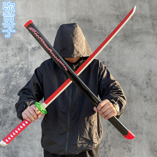 更新:79769492-99 (2pc/2件) 木製武士刀擺設鬼滅之刃demon slayer wooden sword decoration #pdc 880724