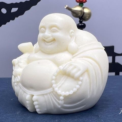 更新:79769490-99 象牙果風水擺設佛像笑佛高度4.5 cm decoration Buddha #pdc 641330