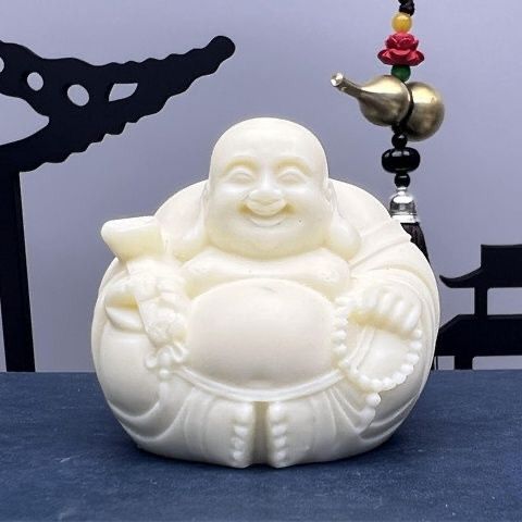 更新:79769490-99 象牙果風水擺設佛像笑佛高度4.5 cm decoration Buddha #pdc 641330