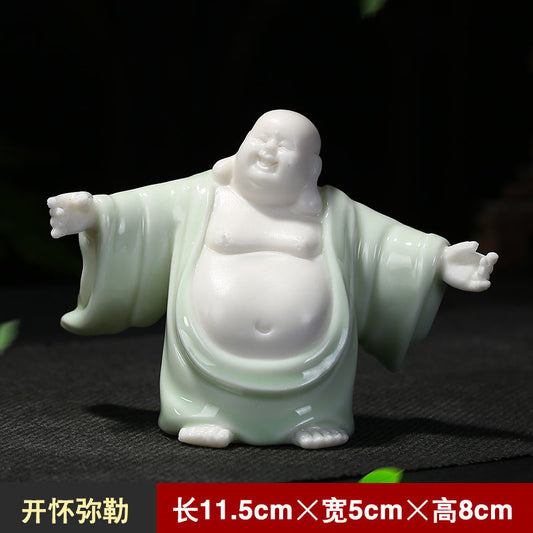 更新:79769490-99 陶瓷風水擺設佛像笑佛 decoration Buddha #pdc 641330