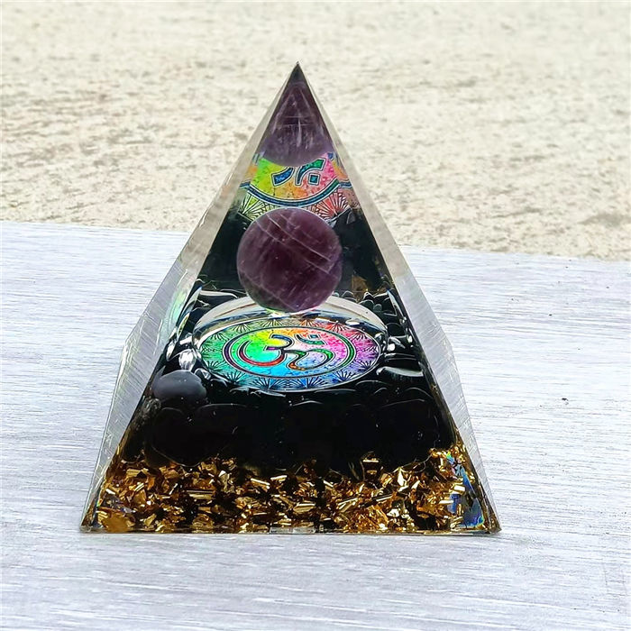更新:79769490-98 (2pc/2件) 樹脂能量水晶金字塔瑜珈冥想靜坐6x6x6cm #PDC 790820