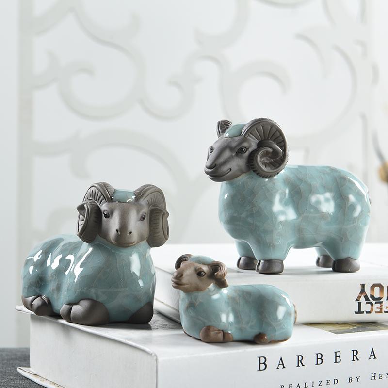 更新:79769487-99 陶瓷家居風水擺設喜氣羊羊三件套裝 sheep decoration #pdc 991433