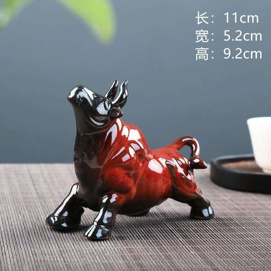 更新:79769487-99 家居風水擺設陶瓷牛氣沖天cow decoration #pdc 991433