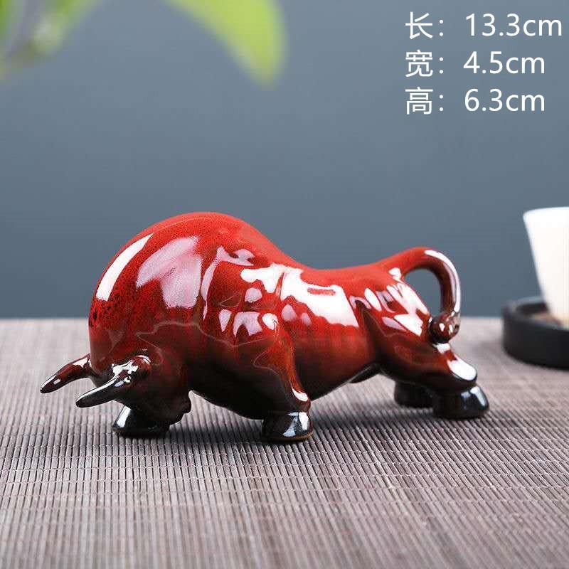 更新:79769487-99 家居風水擺設陶瓷牛氣沖天cow decoration #pdc 991433