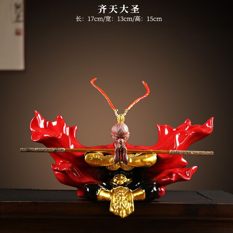 更新:79769487-99 家居風水擺設陶瓷孫悟空馬騮精地獄火monkey King decoration #pdc 991433