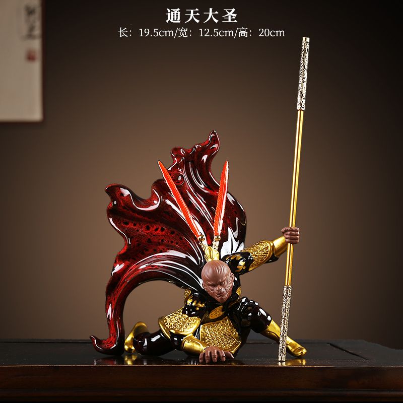 更新:79769487-99 家居風水擺設陶瓷孫悟空馬騮精地獄火monkey King decoration #pdc 991433