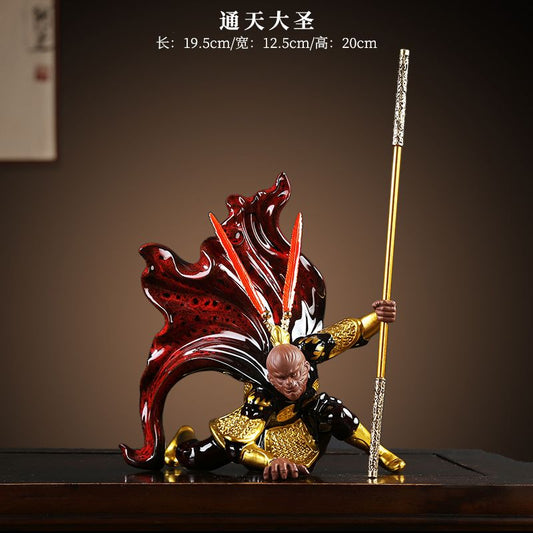 更新:79769487-99 家居風水擺設陶瓷孫悟空馬騮精地獄火monkey King decoration #pdc 991433