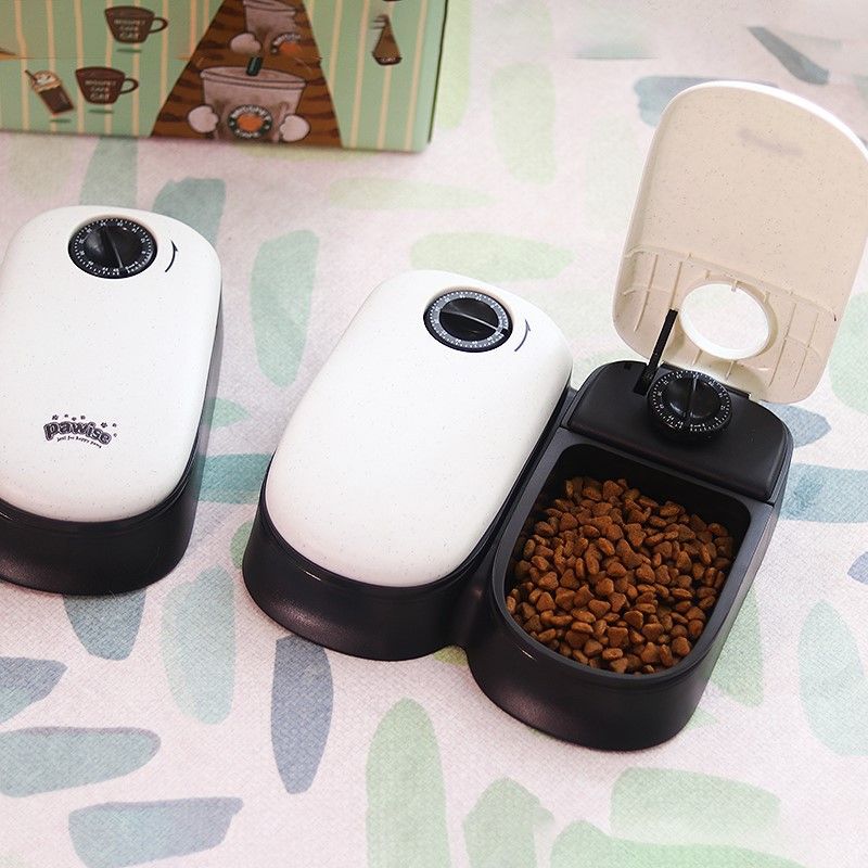 更新:79769481-98 寵物自動餵食機餵食器雙餐款 pet feeder auto feed machine for pets #pdc 720842