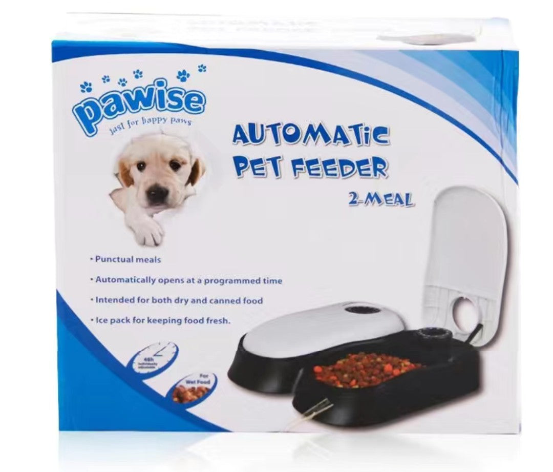 更新:79769481-98 寵物自動餵食機餵食器雙餐款 pet feeder auto feed machine for pets #pdc 720842